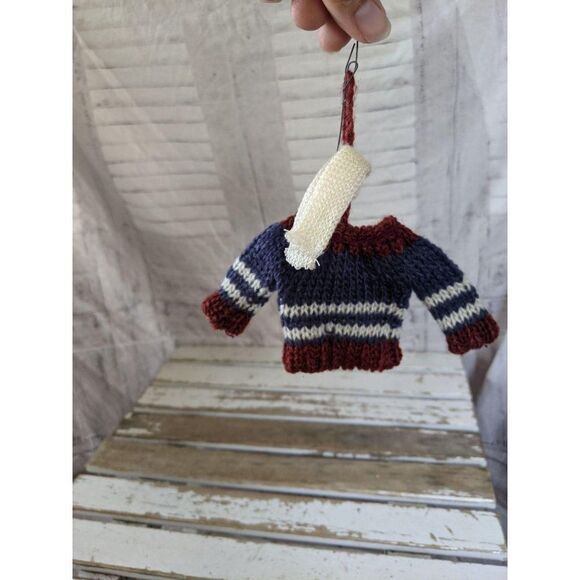 Knit sweater scarf ornament Xmas holiday tree - Picture 3 of 5